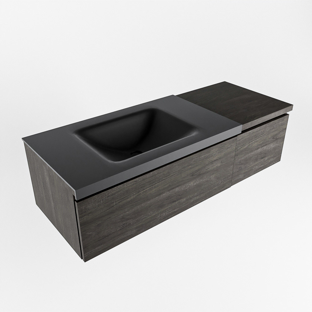 MONDIAZ BUKLA 120cm mueble de baño con módulo 40 Dark Brown 2 cajones. Lavabo CLOUD izquierda 1 orificio color Urban 5 MONDIAZ BUKLA 120cm mueble de baño con módulo 40 Dark Brown 2 cajones. Lavabo CLOUD izquierda 1 orificio color Urban - Imagen 5