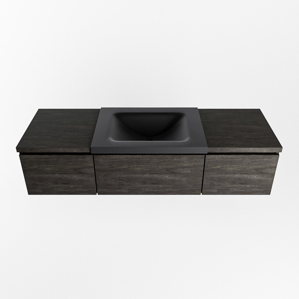 MONDIAZ BUKLA 140cm mueble de baño con módulo 40 Dark Brown 3 cajones. Lavabo CLOUD centro sin orificios color Urban 6 MONDIAZ BUKLA 140cm mueble de baño con módulo 40 Dark Brown 3 cajones. Lavabo CLOUD centro sin orificios color Urban - Imagen 6