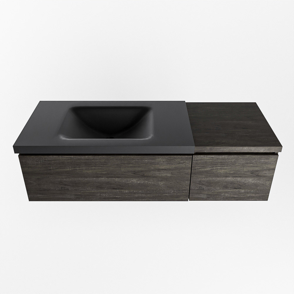 MONDIAZ BUKLA 120cm mueble de baño con módulo 40 Dark Brown 2 cajones. Lavabo CLOUD izquierda 1 orificio color Urban 6 MONDIAZ BUKLA 120cm mueble de baño con módulo 40 Dark Brown 2 cajones. Lavabo CLOUD izquierda 1 orificio color Urban - Imagen 6