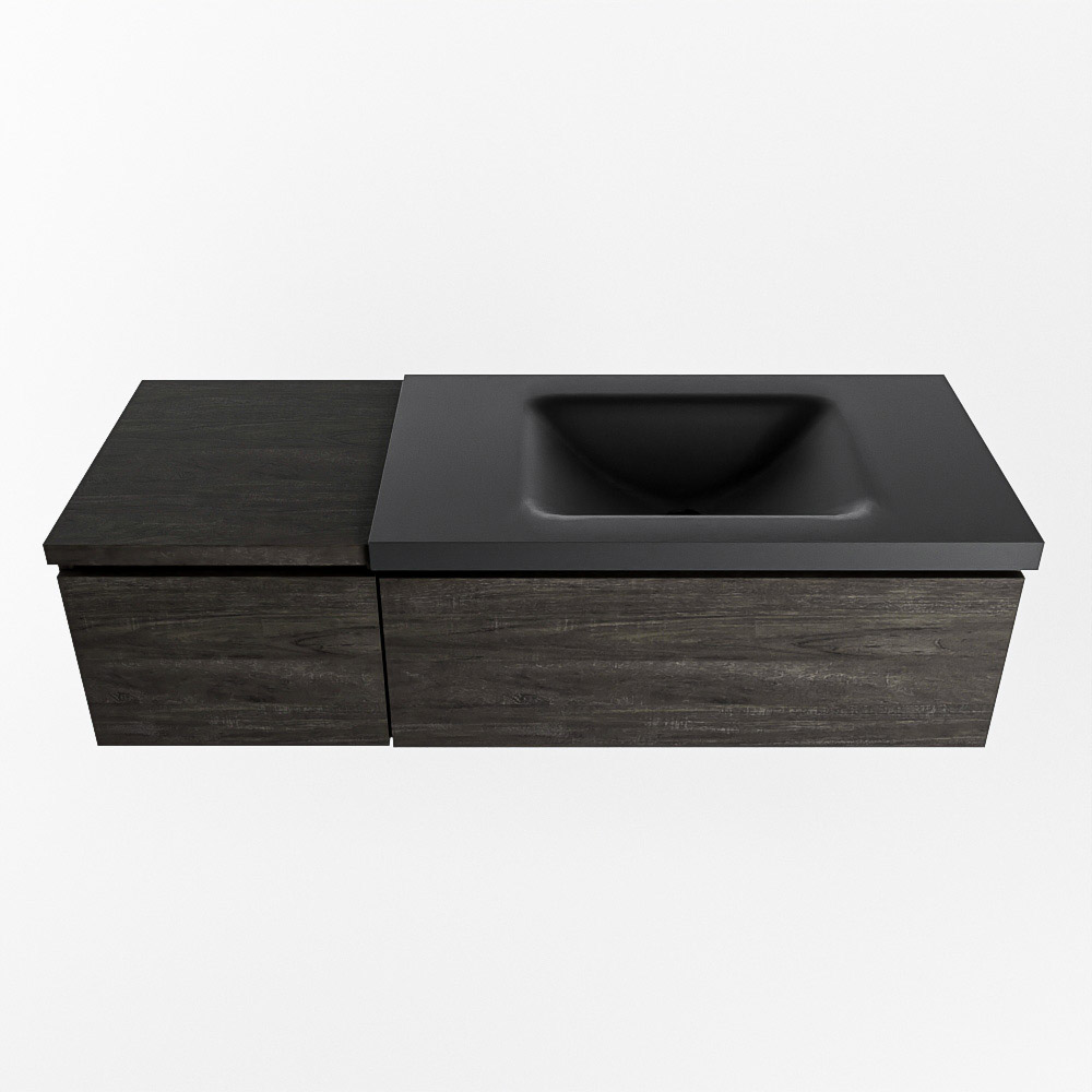 MONDIAZ BUKLA 120cm mueble de baño con módulo 40 Dark Brown 2 cajones. Lavabo CLOUD derecho 1 orificio color Urban 6 MONDIAZ BUKLA 120cm mueble de baño con módulo 40 Dark Brown 2 cajones. Lavabo CLOUD derecho 1 orificio color Urban - Imagen 6