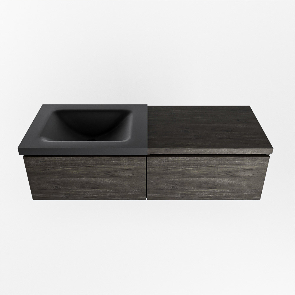 MONDIAZ BUKLA 120cm mueble de baño con módulo 60 Dark Brown 2 cajones. Lavabo CLOUD izquierda sin orificios color Urban 6 MONDIAZ BUKLA 120cm mueble de baño con módulo 60 Dark Brown 2 cajones. Lavabo CLOUD izquierda sin orificios color Urban - Imagen 6