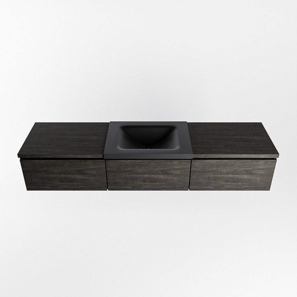MONDIAZ BUKLA 180cm mueble de baño con módulo 60 Dark Brown 3 cajones. Lavabo CLOUD centro 1 orificio color Urban 6 MONDIAZ BUKLA 180cm mueble de baño con módulo 60 Dark Brown 3 cajones. Lavabo CLOUD centro 1 orificio color Urban - Imagen 6