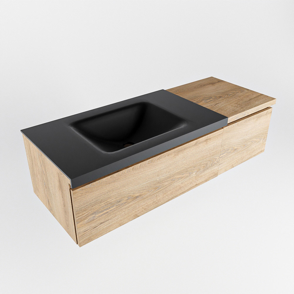 MONDIAZ BUKLA 120cm mueble de baño con módulo 40 Washed Oak 2 cajones. Lavabo CLOUD izquierda 1 orificio color Urban 5 MONDIAZ BUKLA 120cm mueble de baño con módulo 40 Washed Oak 2 cajones. Lavabo CLOUD izquierda 1 orificio color Urban - Imagen 5