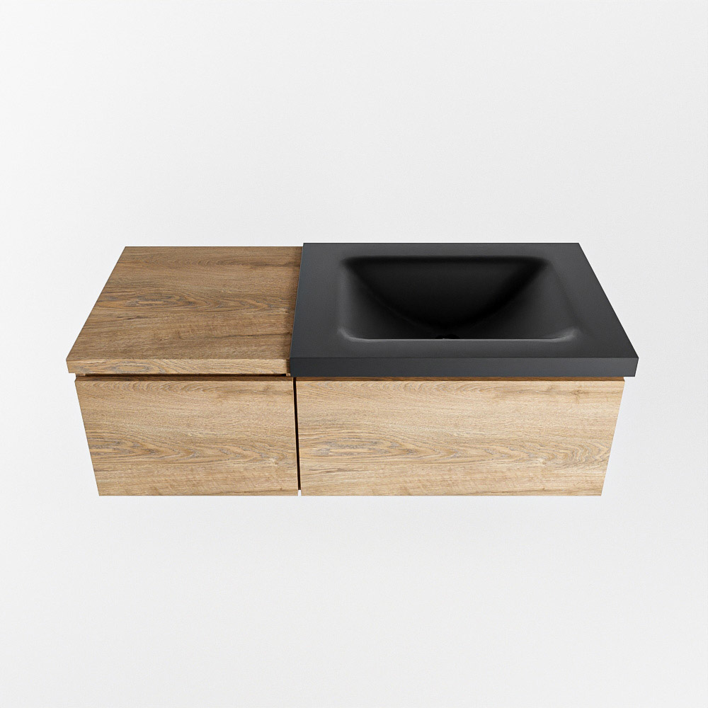 MONDIAZ BUKLA 100cm mueble de baño con módulo 40 Washed Oak 2 cajones. Lavabo CLOUD derecho sin orificios color Urban 6 MONDIAZ BUKLA 100cm mueble de baño con módulo 40 Washed Oak 2 cajones. Lavabo CLOUD derecho sin orificios color Urban - Imagen 6