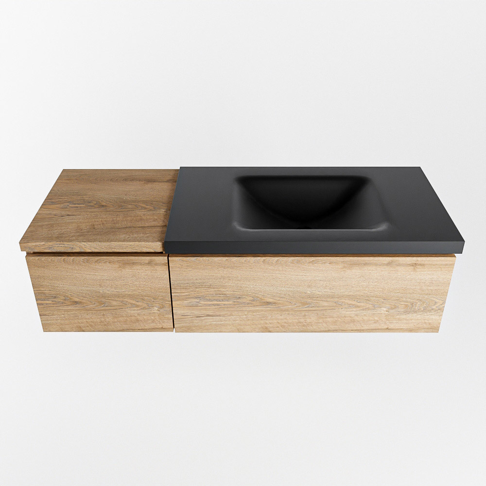 MONDIAZ BUKLA 120cm mueble de baño con módulo 40 Washed Oak 2 cajones. Lavabo CLOUD derecho sin orificios color Urban 6 MONDIAZ BUKLA 120cm mueble de baño con módulo 40 Washed Oak 2 cajones. Lavabo CLOUD derecho sin orificios color Urban - Imagen 6