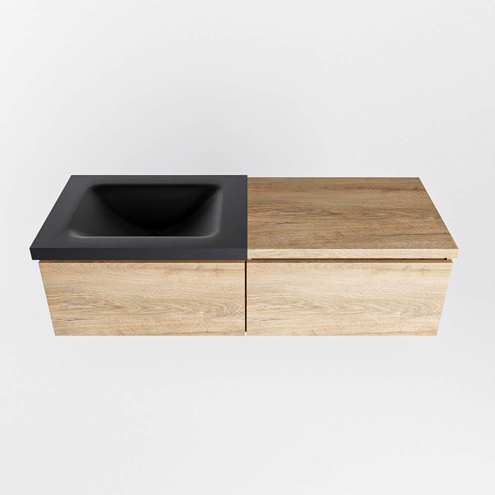MONDIAZ BUKLA 120cm mueble de baño con módulo 60 Washed Oak 2 cajones. Lavabo CLOUD izquierda sin orificios color Urban 6 MONDIAZ BUKLA 120cm mueble de baño con módulo 60 Washed Oak 2 cajones. Lavabo CLOUD izquierda sin orificios color Urban - Imagen 6