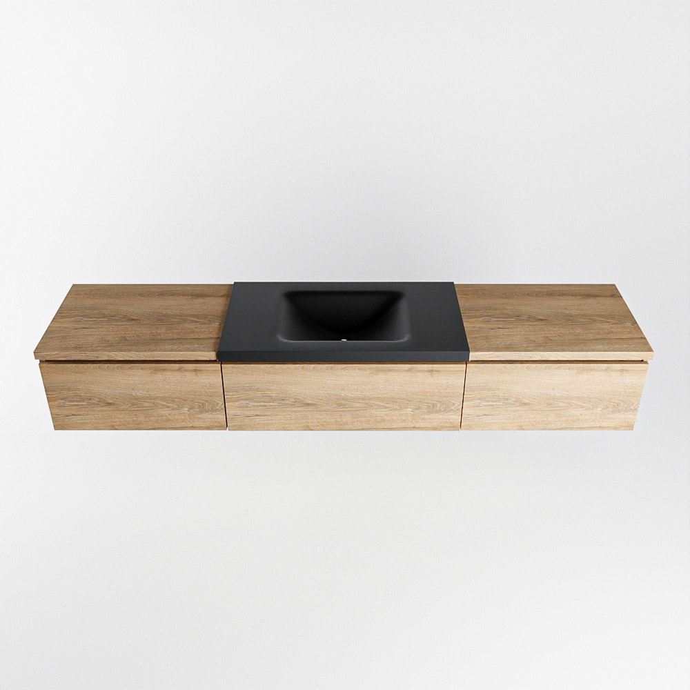 MONDIAZ BUKLA 200cm mueble de baño con módulo 60 Washed Oak 3 cajones. Lavabo CLOUD centro sin orificios color Urban 6 MONDIAZ BUKLA 200cm mueble de baño con módulo 60 Washed Oak 3 cajones. Lavabo CLOUD centro sin orificios color Urban - Imagen 6