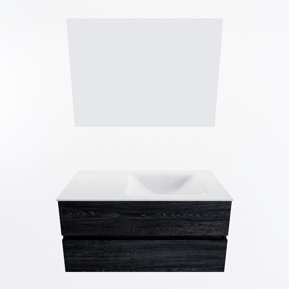 MONDIAZ VICA 100cm mueble de baño Antracite 2 cajones. Lavabo CLOUD Derecho 1 orificio color Talc con espejo LED. 5 MONDIAZ VICA 100cm mueble de baño Antracite 2 cajones. Lavabo CLOUD Derecho 1 orificio color Talc con espejo LED. - Imagen 5