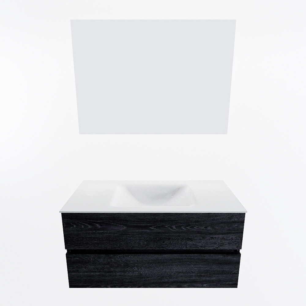 MONDIAZ VICA 100cm mueble de baño Antracite 2 cajones. Lavabo CLOUD Centro sin orificio color Talc con espejo LED. 5 MONDIAZ VICA 100cm mueble de baño Antracite 2 cajones. Lavabo CLOUD Centro sin orificio color Talc con espejo LED. - Imagen 5