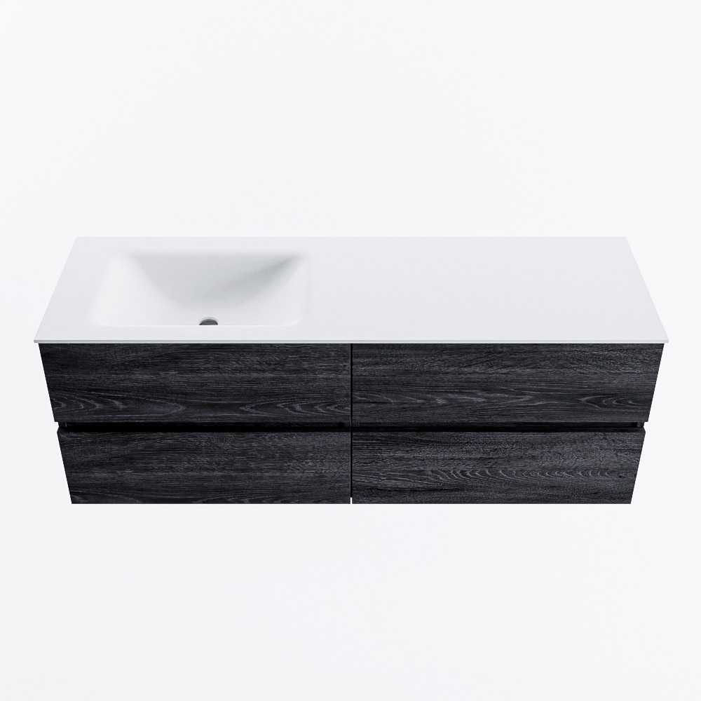 MONDIAZ VICA 140cm mueble de baño Antracite 4 cajones. Lavabo CLOUD Izquierda sin orificio, color Talc. 5 MONDIAZ VICA 140cm mueble de baño Antracite 4 cajones. Lavabo CLOUD Izquierda sin orificio, color Talc. - Imagen 5
