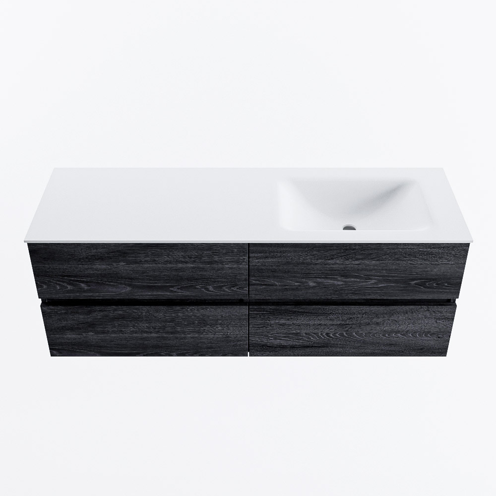 MONDIAZ VICA 140cm mueble de baño Antracite 4 cajones. Lavabo CLOUD Derecho sin orificio, color Talc. 5 MONDIAZ VICA 140cm mueble de baño Antracite 4 cajones. Lavabo CLOUD Derecho sin orificio, color Talc. - Imagen 5