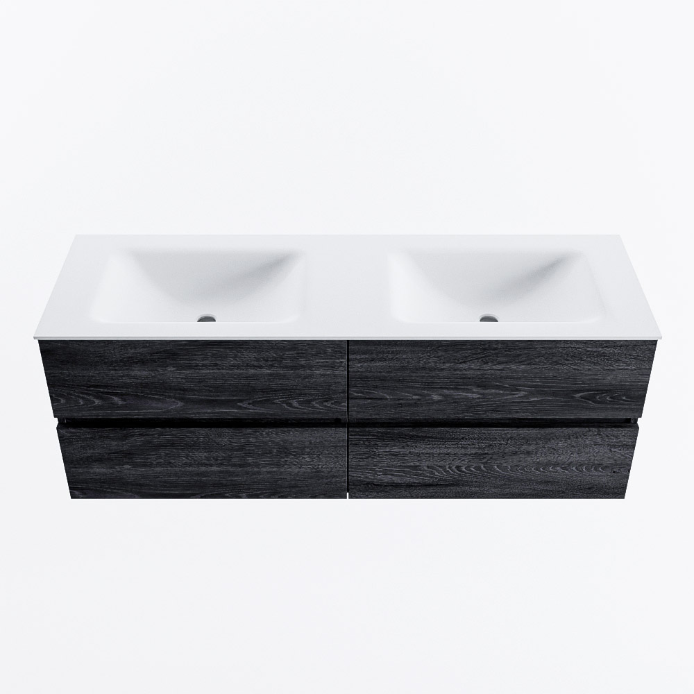 MONDIAZ VICA 140cm mueble de baño Antracite 4 cajones. Lavabo CLOUD Doble sin orificio, color Talc. 5 MONDIAZ VICA 140cm mueble de baño Antracite 4 cajones. Lavabo CLOUD Doble sin orificio, color Talc. - Imagen 5