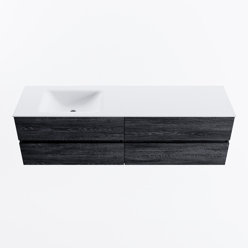 MONDIAZ VICA 170cm mueble de baño Antracite 4 cajones. Lavabo CLOUD Izquierda sin orificio, color Talc. 5 MONDIAZ VICA 170cm mueble de baño Antracite 4 cajones. Lavabo CLOUD Izquierda sin orificio, color Talc. - Imagen 5