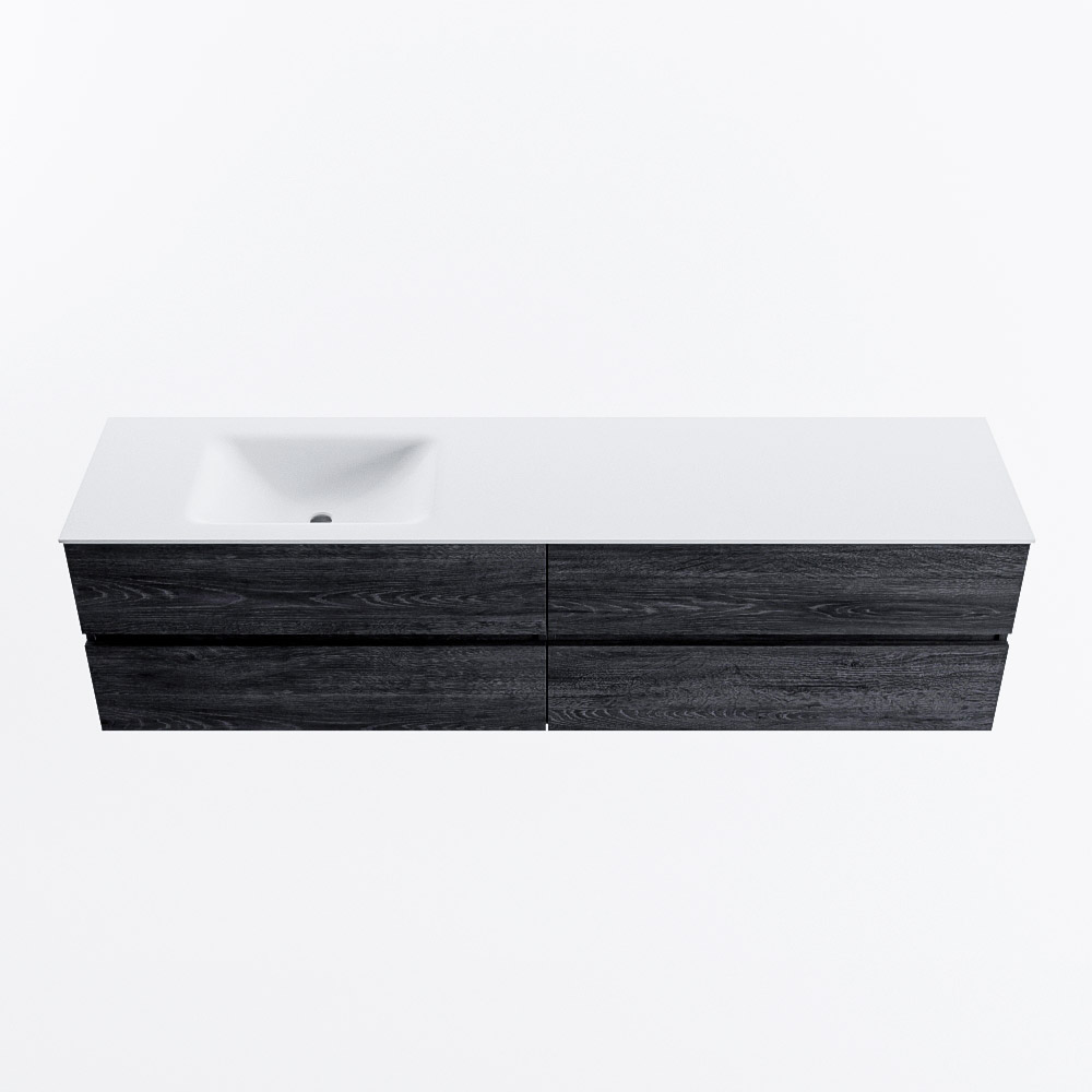 MONDIAZ VICA 190cm mueble de baño Antracite 4 cajones. Lavabo CLOUD Izquierda sin orificio, color Talc. 5 MONDIAZ VICA 190cm mueble de baño Antracite 4 cajones. Lavabo CLOUD Izquierda sin orificio, color Talc. - Imagen 5