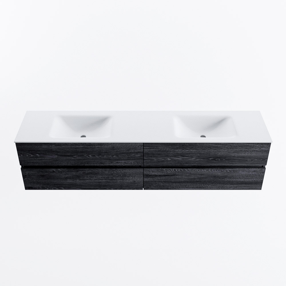 MONDIAZ VICA 200cm mueble de baño Antracite 4 cajones. Lavabo CLOUD Doble sin orificio, color Talc. 5 MONDIAZ VICA 200cm mueble de baño Antracite 4 cajones. Lavabo CLOUD Doble sin orificio, color Talc. - Imagen 5