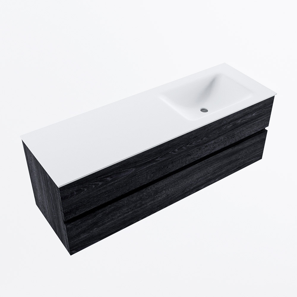 MONDIAZ VICA 140cm mueble de baño Antracite 2 cajones. Lavabo CLOUD Derecho sin orificio, color Talc. 6 MONDIAZ VICA 140cm mueble de baño Antracite 2 cajones. Lavabo CLOUD Derecho sin orificio, color Talc. - Imagen 6