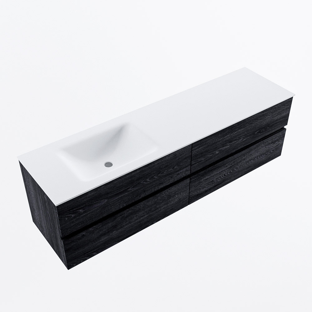 MONDIAZ VICA 170cm mueble de baño Antracite 4 cajones. Lavabo CLOUD Izquierda sin orificio, color Talc. 6 MONDIAZ VICA 170cm mueble de baño Antracite 4 cajones. Lavabo CLOUD Izquierda sin orificio, color Talc. - Imagen 6