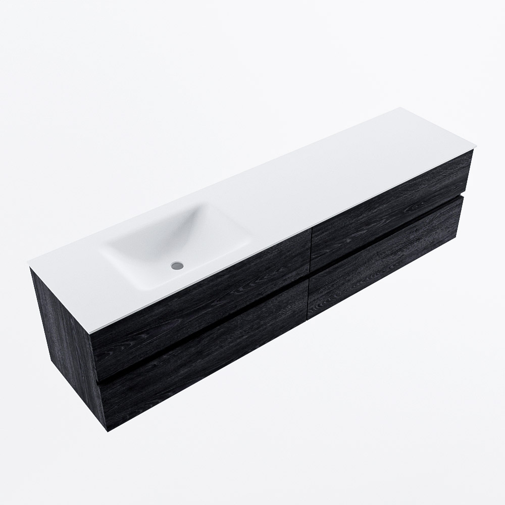 MONDIAZ VICA 190cm mueble de baño Antracite 4 cajones. Lavabo CLOUD Izquierda sin orificio, color Talc. 6 MONDIAZ VICA 190cm mueble de baño Antracite 4 cajones. Lavabo CLOUD Izquierda sin orificio, color Talc. - Imagen 6