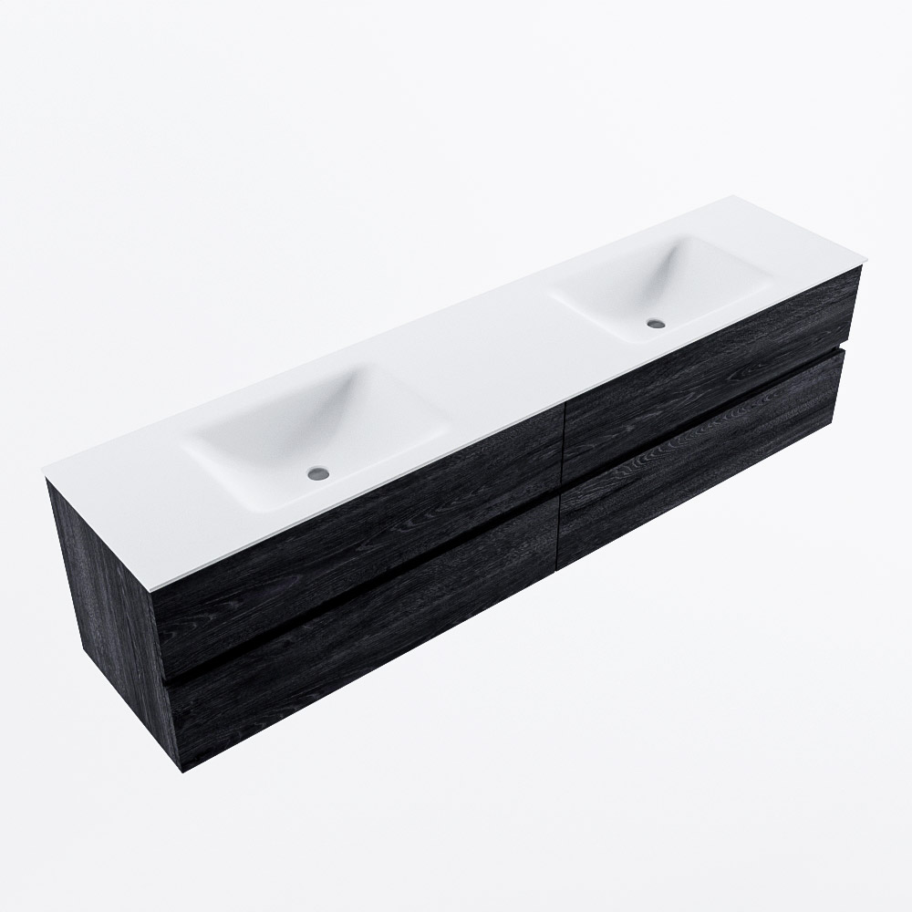 MONDIAZ VICA 200cm mueble de baño Antracite 4 cajones. Lavabo CLOUD Doble sin orificio, color Talc. 6 MONDIAZ VICA 200cm mueble de baño Antracite 4 cajones. Lavabo CLOUD Doble sin orificio, color Talc. - Imagen 6