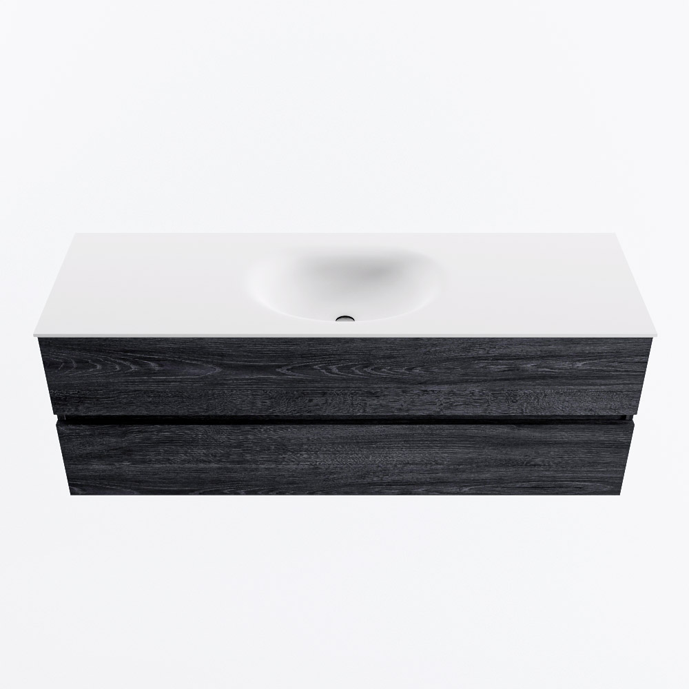 MONDIAZ VICA 140cm mueble de baño Antracite 2 cajones. Lavabo MOON Centro sin orificio, color Talc. 5 MONDIAZ VICA 140cm mueble de baño Antracite 2 cajones. Lavabo MOON Centro sin orificio, color Talc. - Imagen 5