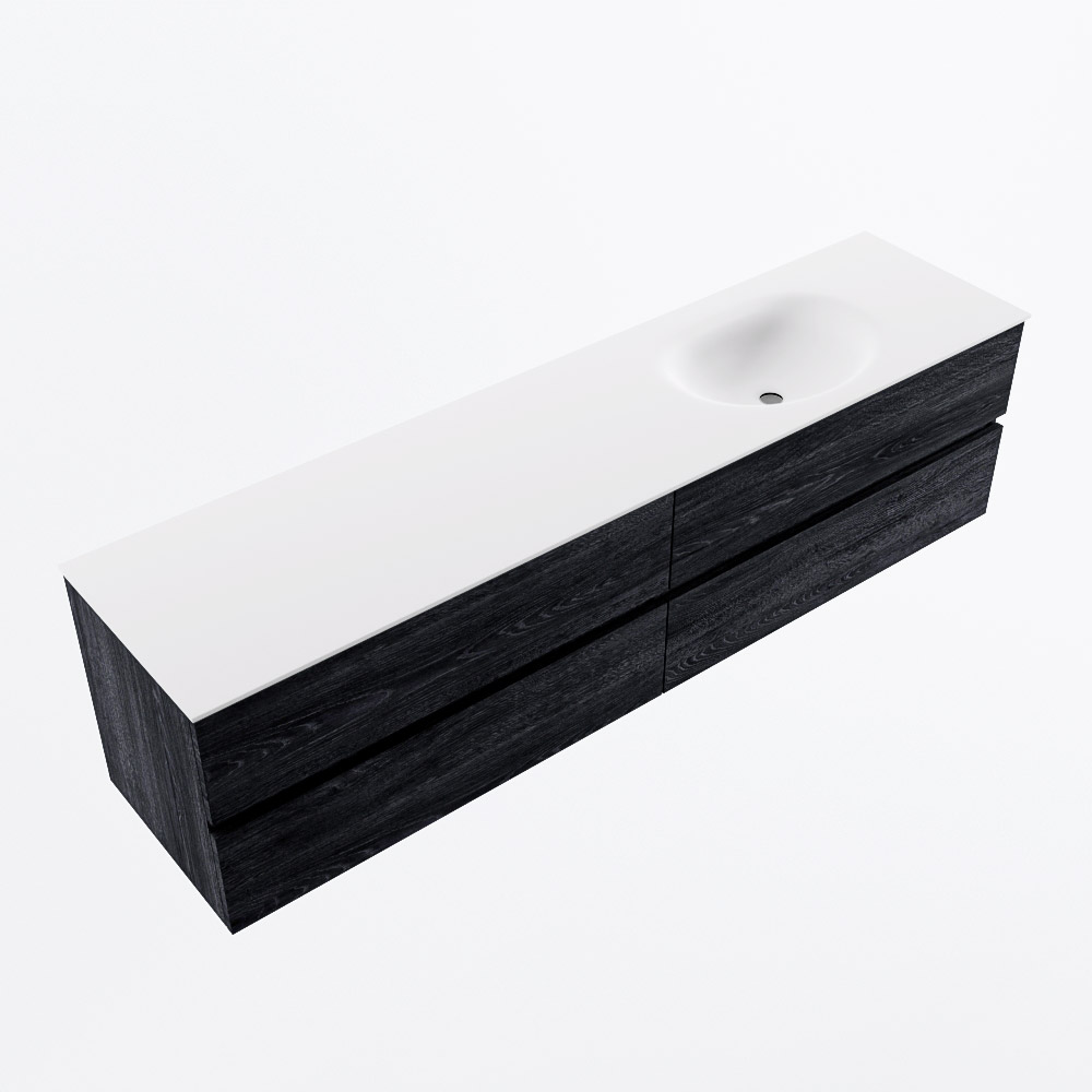 MONDIAZ VICA 190cm mueble de baño Antracite 4 cajones. Lavabo MOON Derecho 1 orificio, color Talc. 6 MONDIAZ VICA 190cm mueble de baño Antracite 4 cajones. Lavabo MOON Derecho 1 orificio, color Talc. - Imagen 6