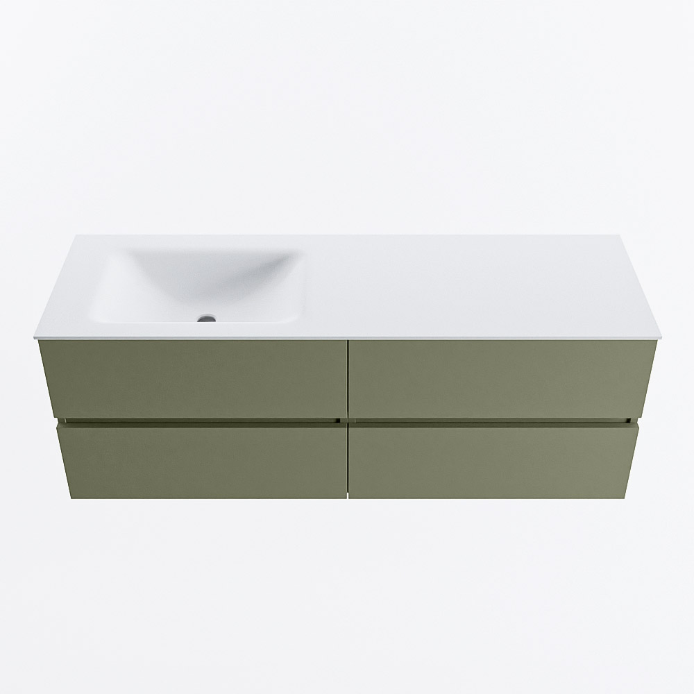 MONDIAZ VICA 140cm mueble de baño Army 4 cajones. Lavabo CLOUD Izquierda 1 orificio, color Talc. 5 MONDIAZ VICA 140cm mueble de baño Army 4 cajones. Lavabo CLOUD Izquierda 1 orificio, color Talc. - Imagen 5