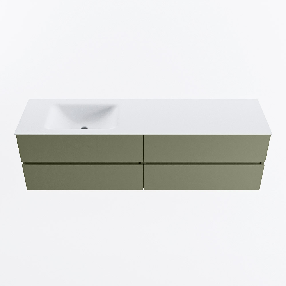 MONDIAZ VICA 170cm mueble de baño Army 4 cajones. Lavabo CLOUD Izquierda 1 orificio, color Talc. 5 MONDIAZ VICA 170cm mueble de baño Army 4 cajones. Lavabo CLOUD Izquierda 1 orificio, color Talc. - Imagen 5
