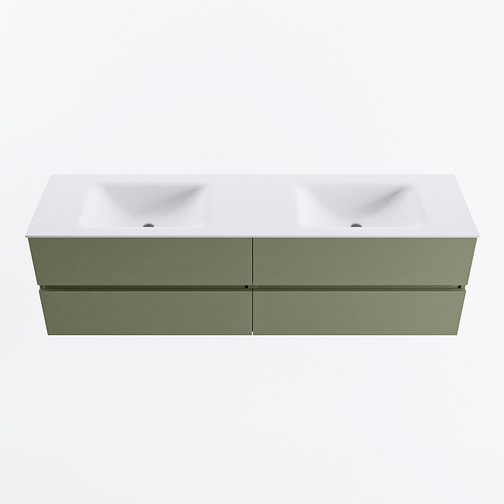 MONDIAZ VICA 170cm mueble de baño Army 4 cajones. Lavabo CLOUD Doble sin orificio, color Talc. 5 MONDIAZ VICA 170cm mueble de baño Army 4 cajones. Lavabo CLOUD Doble sin orificio, color Talc. - Imagen 5