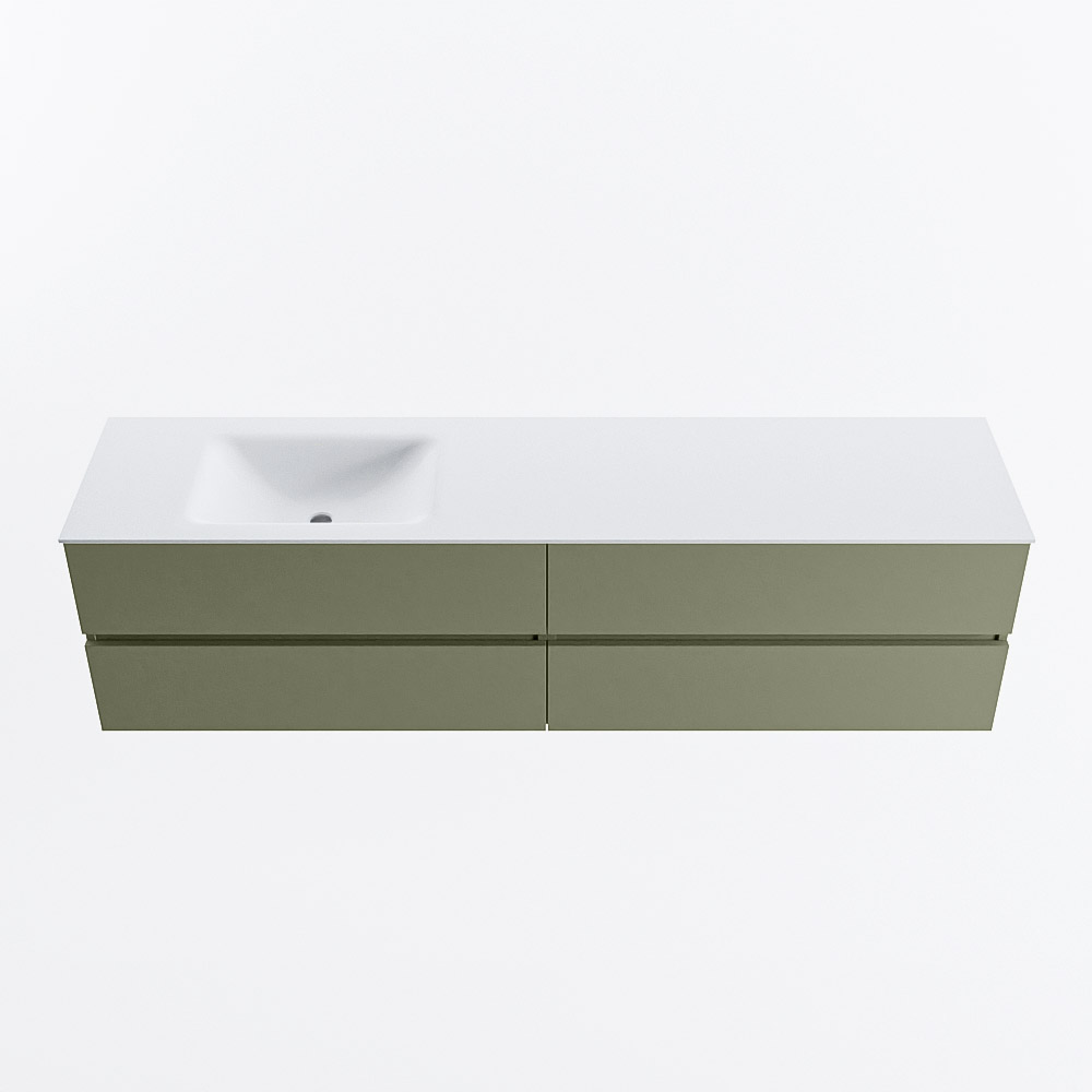 MONDIAZ VICA 190cm mueble de baño Army 4 cajones. Lavabo CLOUD Izquierda 1 orificio, color Talc. 5 MONDIAZ VICA 190cm mueble de baño Army 4 cajones. Lavabo CLOUD Izquierda 1 orificio, color Talc. - Imagen 5