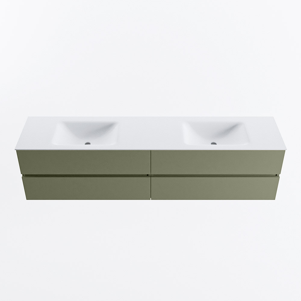MONDIAZ VICA 200cm mueble de baño Army 4 cajones. Lavabo CLOUD Doble sin orificio, color Talc. 5 MONDIAZ VICA 200cm mueble de baño Army 4 cajones. Lavabo CLOUD Doble sin orificio, color Talc. - Imagen 5