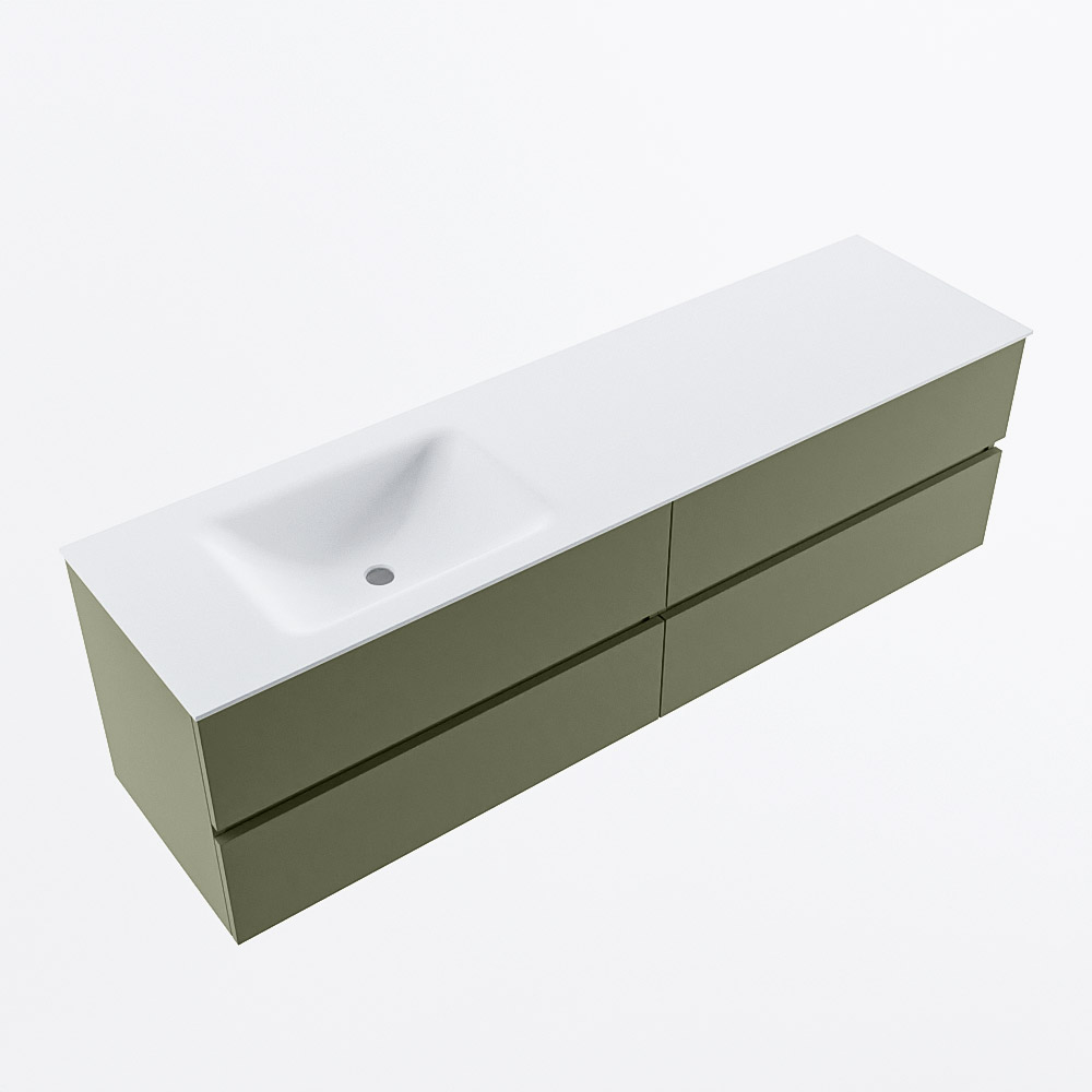 MONDIAZ VICA 170cm mueble de baño Army 4 cajones. Lavabo CLOUD Izquierda 1 orificio, color Talc. 6 MONDIAZ VICA 170cm mueble de baño Army 4 cajones. Lavabo CLOUD Izquierda 1 orificio, color Talc. - Imagen 6