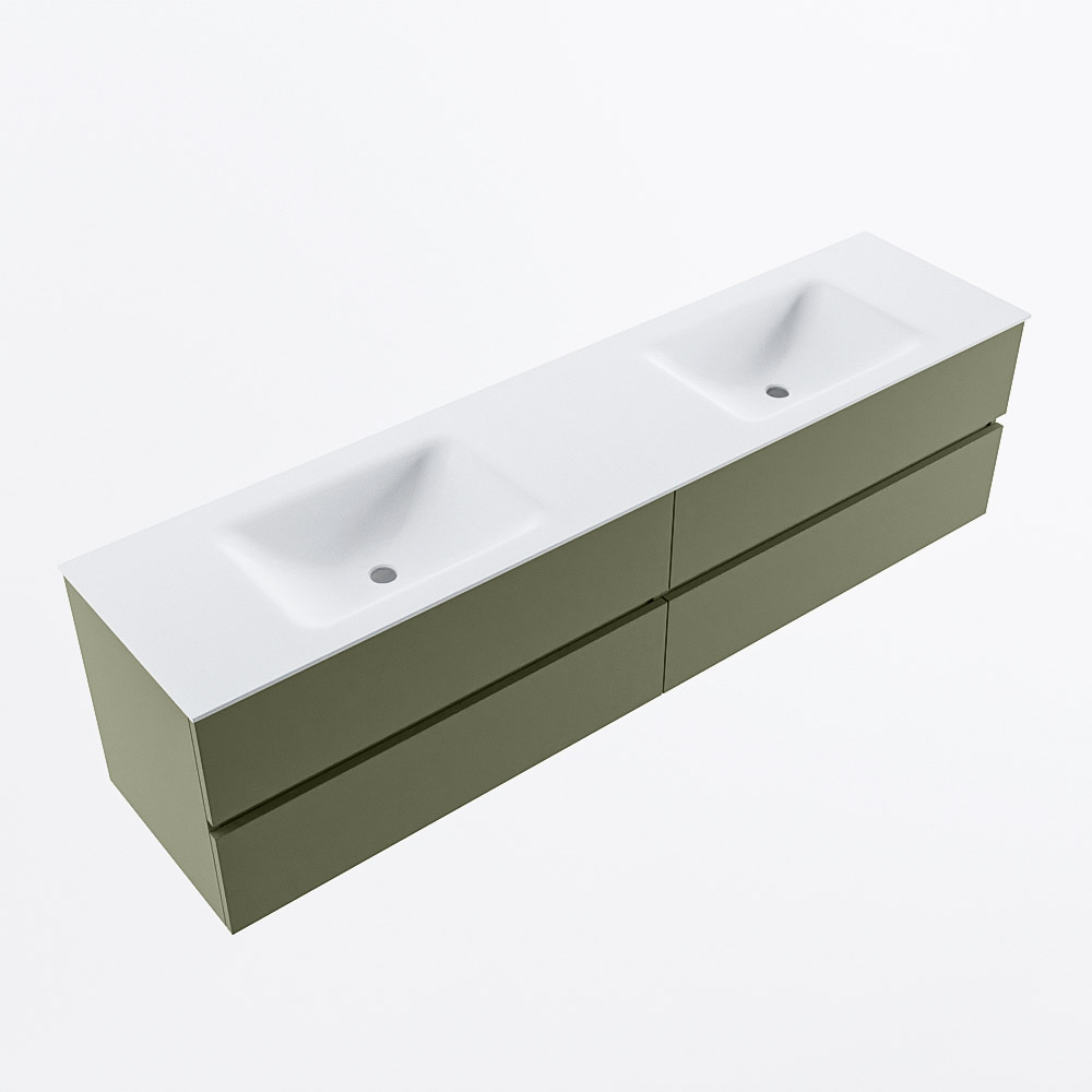 MONDIAZ VICA 190cm mueble de baño Army 4 cajones. Lavabo CLOUD Doble 2 orificios, color Talc. 6 MONDIAZ VICA 190cm mueble de baño Army 4 cajones. Lavabo CLOUD Doble 2 orificios, color Talc. - Imagen 6