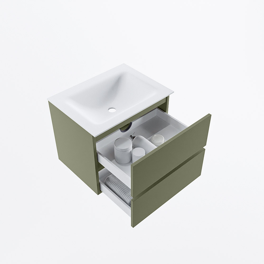 MONDIAZ VICA 60cm mueble de baño Army 2 cajones. Lavabo CLOUD Centro 1 orificio, color Talc. 7 MONDIAZ VICA 60cm mueble de baño Army 2 cajones. Lavabo CLOUD Centro 1 orificio, color Talc. - Imagen 7