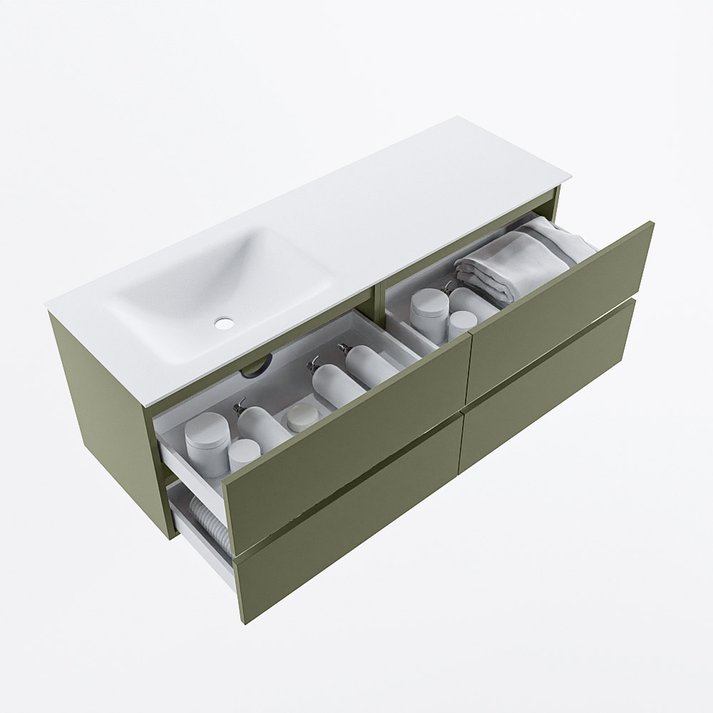 MONDIAZ VICA 140cm mueble de baño Army 4 cajones. Lavabo CLOUD Izquierda 1 orificio, color Talc. 7 MONDIAZ VICA 140cm mueble de baño Army 4 cajones. Lavabo CLOUD Izquierda 1 orificio, color Talc. - Imagen 7