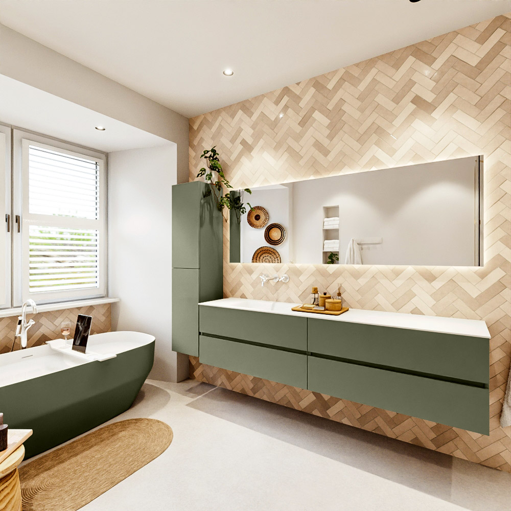 MONDIAZ VICA 200cm mueble de baño Army 4 cajones. Lavabo CLOUD Izquierda sin orificio, color Talc. 4 MONDIAZ VICA 200cm mueble de baño Army 4 cajones. Lavabo CLOUD Izquierda sin orificio, color Talc. - Imagen 4