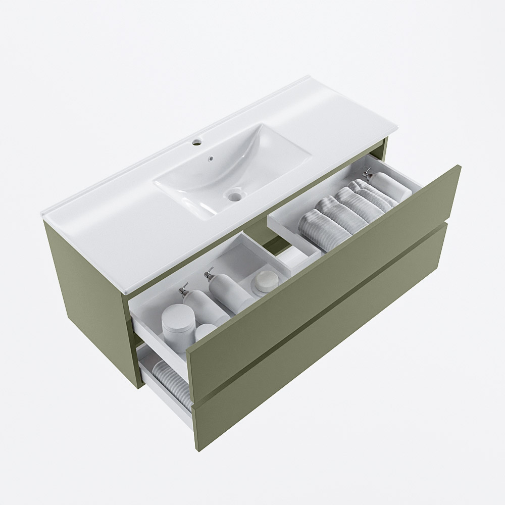 MONDIAZ VICA 120cm mueble de baño Army 2 cajones. Lavabo DENIA Centro 1 orificio, color Blanco brillo. 7 MONDIAZ VICA 120cm mueble de baño Army 2 cajones. Lavabo DENIA Centro 1 orificio, color Blanco brillo. - Imagen 7