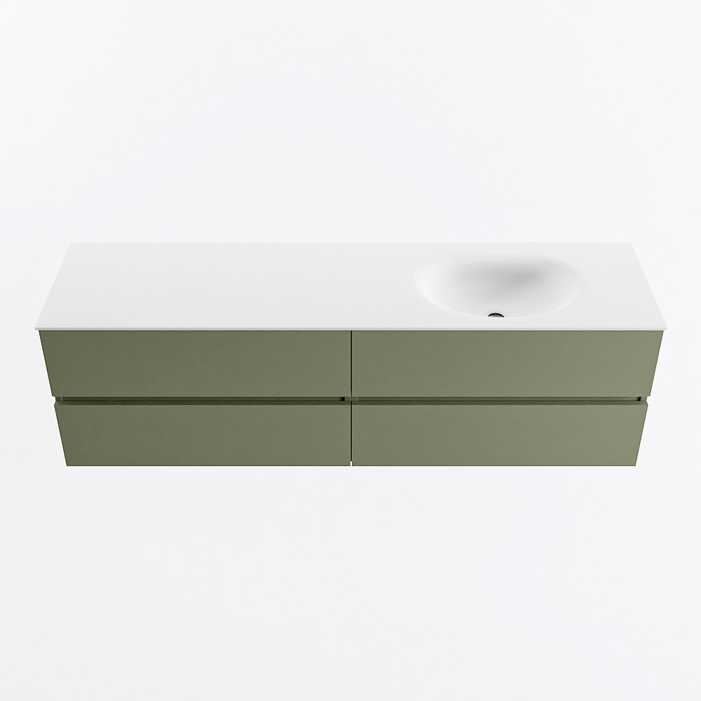MONDIAZ VICA 170cm mueble de baño Army 4 cajones. Lavabo MOON Derecho 1 orificio, color Talc. 5 MONDIAZ VICA 170cm mueble de baño Army 4 cajones. Lavabo MOON Derecho 1 orificio, color Talc. - Imagen 5