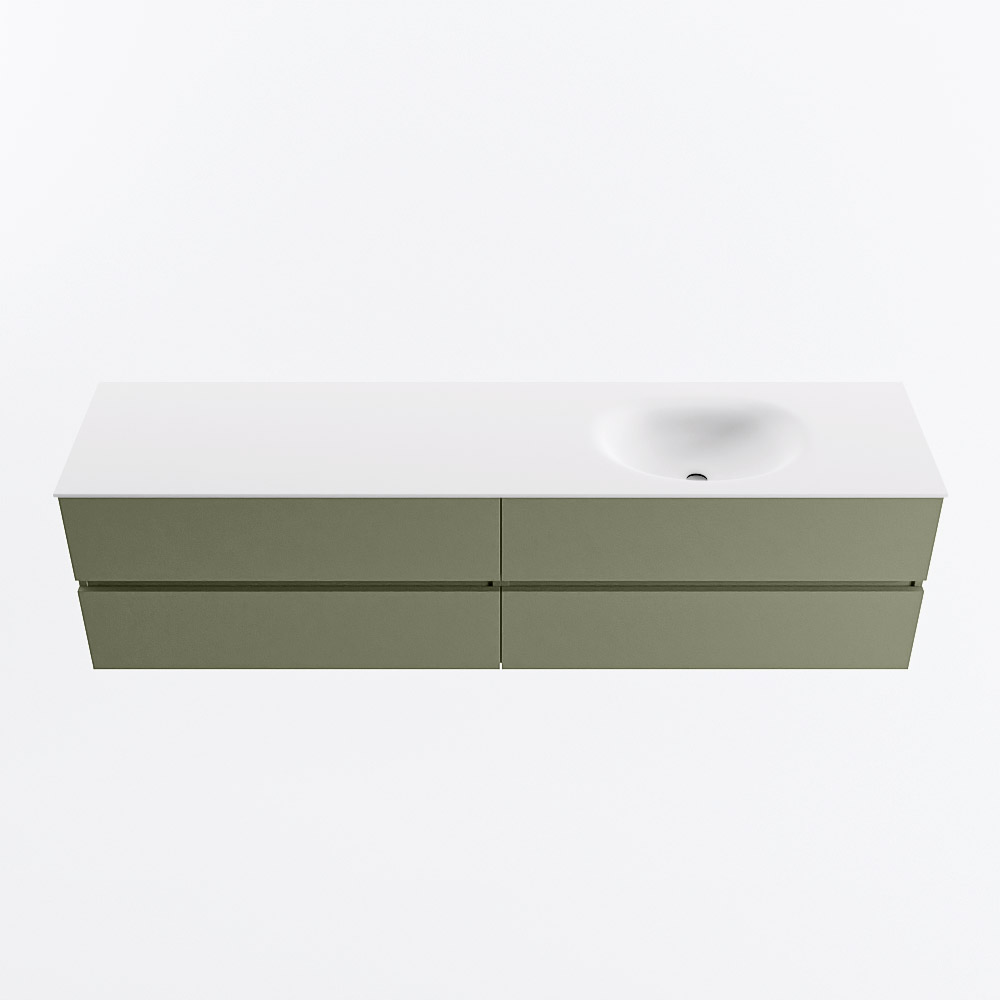 MONDIAZ VICA 190cm mueble de baño Army 4 cajones. Lavabo MOON Derecho sin orificio, color Talc. 5 MONDIAZ VICA 190cm mueble de baño Army 4 cajones. Lavabo MOON Derecho sin orificio, color Talc. - Imagen 5