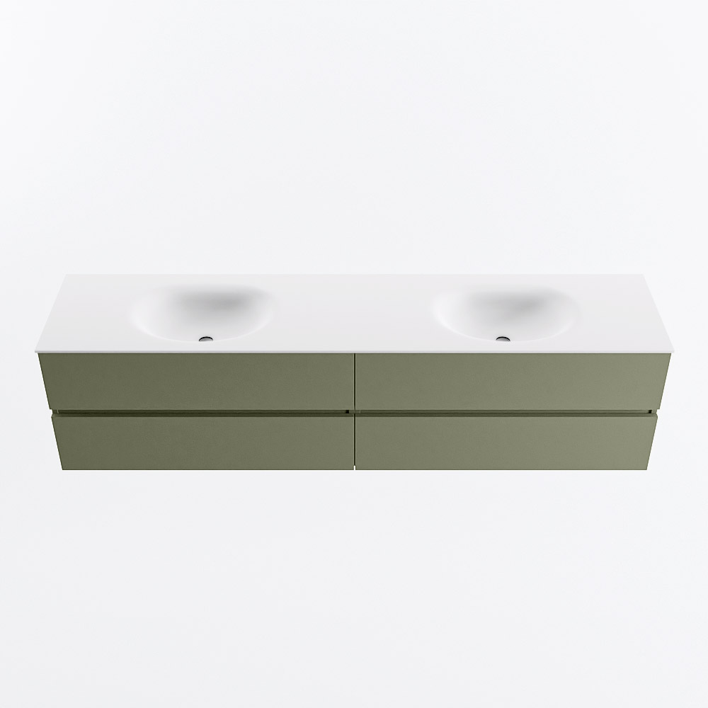 MONDIAZ VICA 200cm mueble de baño Army 4 cajones. Lavabo MOON Doble 2 orificios, color Talc. 5 MONDIAZ VICA 200cm mueble de baño Army 4 cajones. Lavabo MOON Doble 2 orificios, color Talc. - Imagen 5