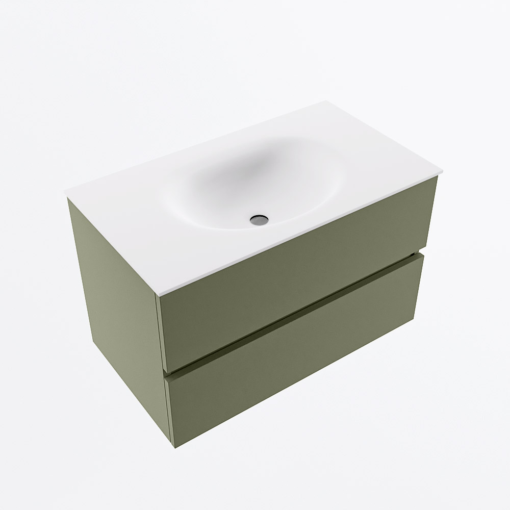 MONDIAZ VICA 80cm mueble de baño Army 2 cajones. Lavabo MOON Centro sin orificio, color Talc. 6 MONDIAZ VICA 80cm mueble de baño Army 2 cajones. Lavabo MOON Centro sin orificio, color Talc. - Imagen 6