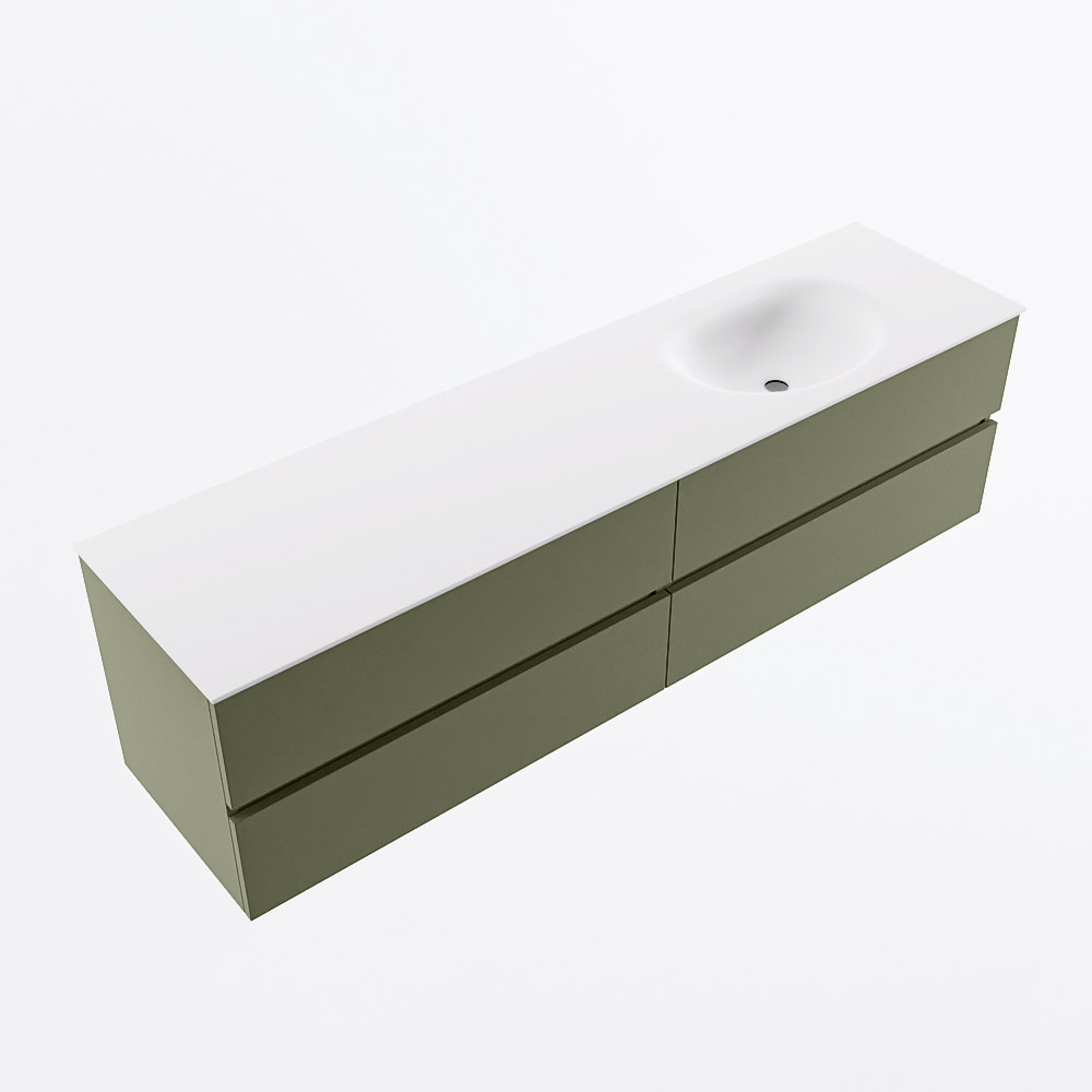 MONDIAZ VICA 180cm mueble de baño Army 4 cajones. Lavabo MOON Derecho sin orificio, color Talc. 6 MONDIAZ VICA 180cm mueble de baño Army 4 cajones. Lavabo MOON Derecho sin orificio, color Talc. - Imagen 6