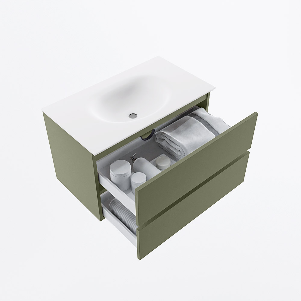 MONDIAZ VICA 80cm mueble de baño Army 2 cajones. Lavabo MOON Centro sin orificio, color Talc. 7 MONDIAZ VICA 80cm mueble de baño Army 2 cajones. Lavabo MOON Centro sin orificio, color Talc. - Imagen 7