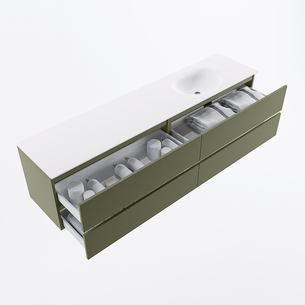 MONDIAZ VICA 200cm mueble de baño Army 4 cajones. Lavabo MOON Derecho sin orificio, color Talc. 7 MONDIAZ VICA 200cm mueble de baño Army 4 cajones. Lavabo MOON Derecho sin orificio, color Talc. - Imagen 7