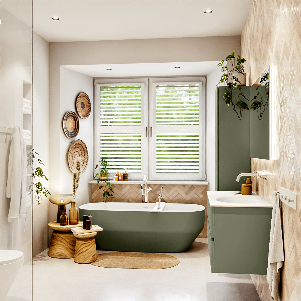 MONDIAZ VICA 100cm mueble de baño Army 2 cajones. Lavabo MOON Derecho sin orificio color Talc con espejo LED. 3 MONDIAZ VICA 100cm mueble de baño Army 2 cajones. Lavabo MOON Derecho sin orificio color Talc con espejo LED. - Imagen 3