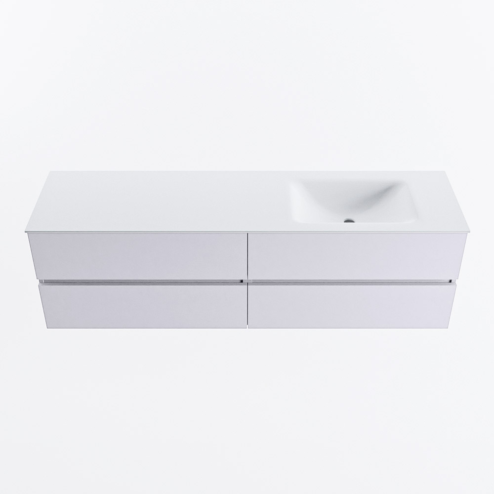 MONDIAZ VICA 170cm mueble de baño Cale 4 cajones. Lavabo CLOUD Derecho 1 orificio, color Talc. 5 MONDIAZ VICA 170cm mueble de baño Cale 4 cajones. Lavabo CLOUD Derecho 1 orificio, color Talc. - Imagen 5