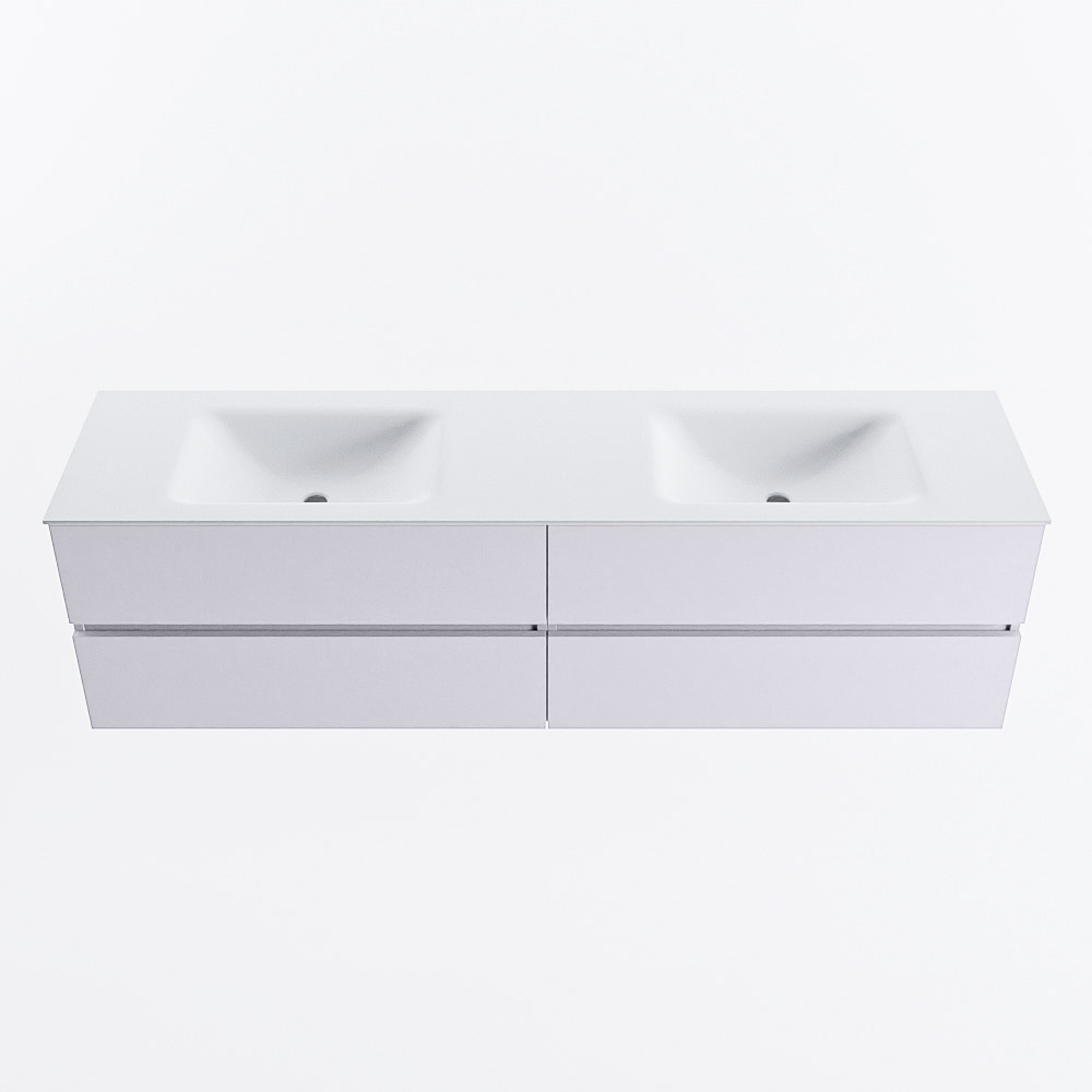 MONDIAZ VICA 180cm mueble de baño Cale 4 cajones. Lavabo CLOUD Doble 2 orificios, color Talc. 5 MONDIAZ VICA 180cm mueble de baño Cale 4 cajones. Lavabo CLOUD Doble 2 orificios, color Talc. - Imagen 5