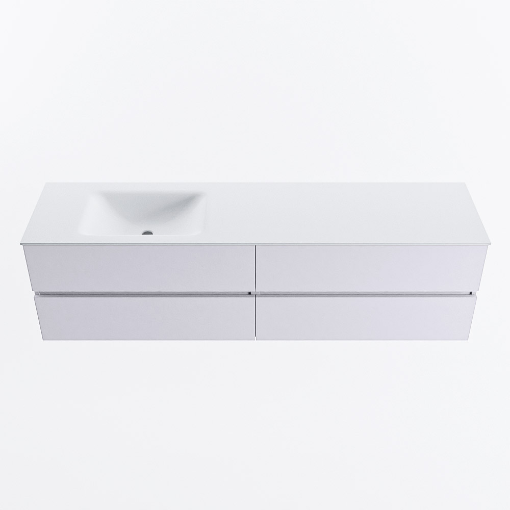 MONDIAZ VICA 180cm mueble de baño Cale 4 cajones. Lavabo CLOUD Izquierda sin orificio, color Talc. 5 MONDIAZ VICA 180cm mueble de baño Cale 4 cajones. Lavabo CLOUD Izquierda sin orificio, color Talc. - Imagen 5