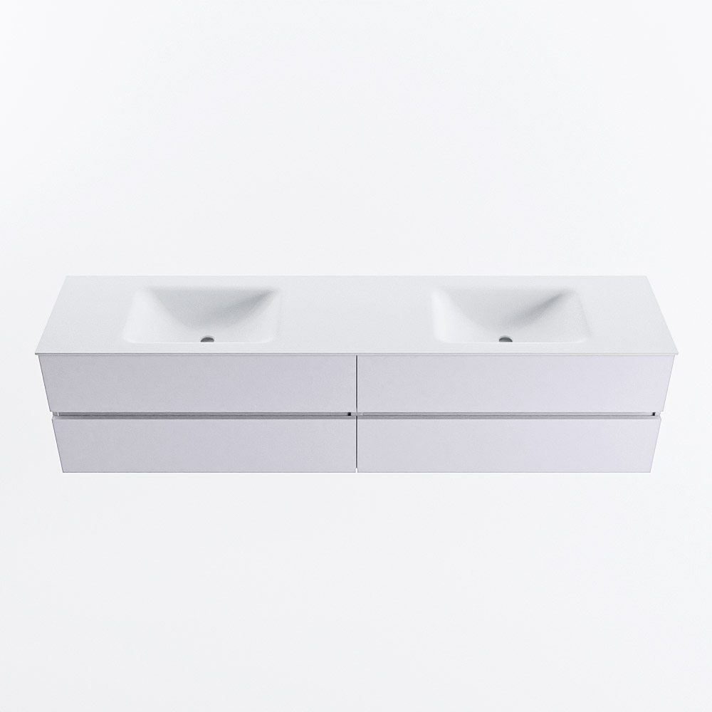 MONDIAZ VICA 200cm mueble de baño Cale 4 cajones. Lavabo CLOUD Doble sin orificio, color Talc. 5 MONDIAZ VICA 200cm mueble de baño Cale 4 cajones. Lavabo CLOUD Doble sin orificio, color Talc. - Imagen 5