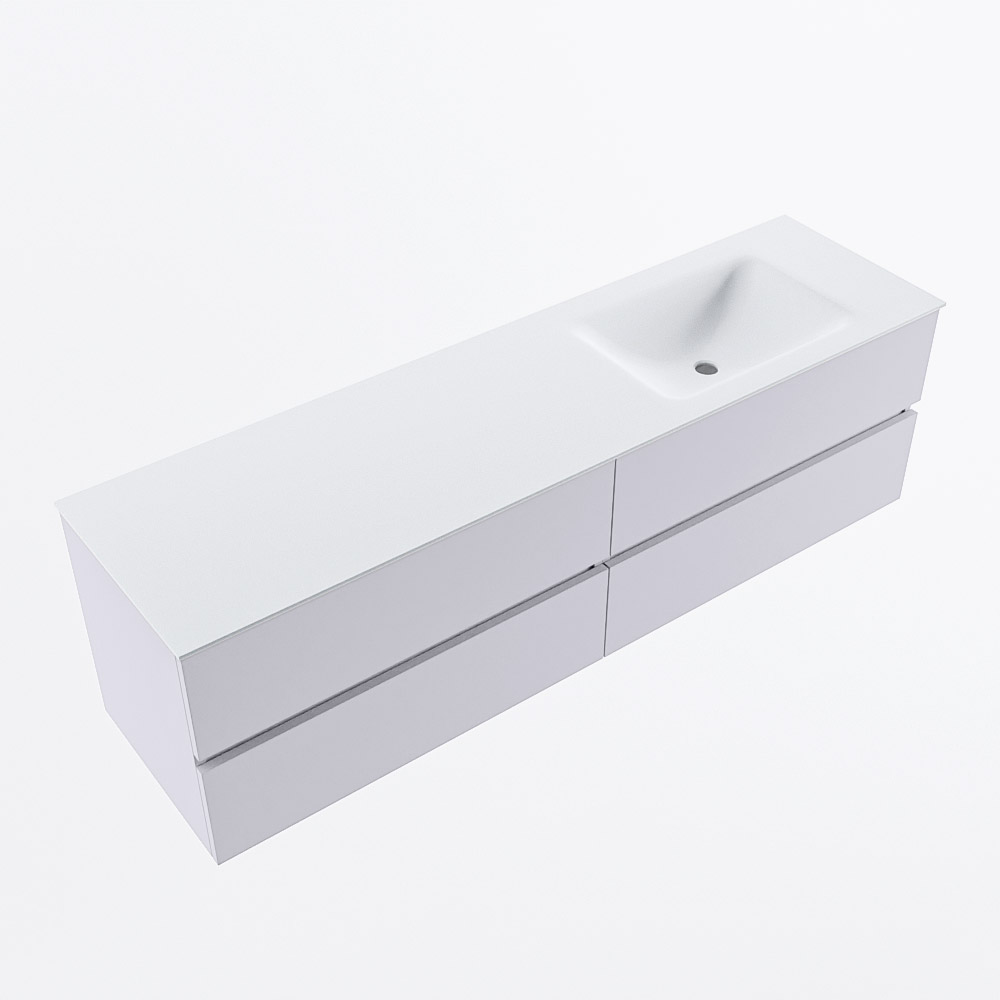 MONDIAZ VICA 170cm mueble de baño Cale 4 cajones. Lavabo CLOUD Derecho 1 orificio, color Talc. 6 MONDIAZ VICA 170cm mueble de baño Cale 4 cajones. Lavabo CLOUD Derecho 1 orificio, color Talc. - Imagen 6