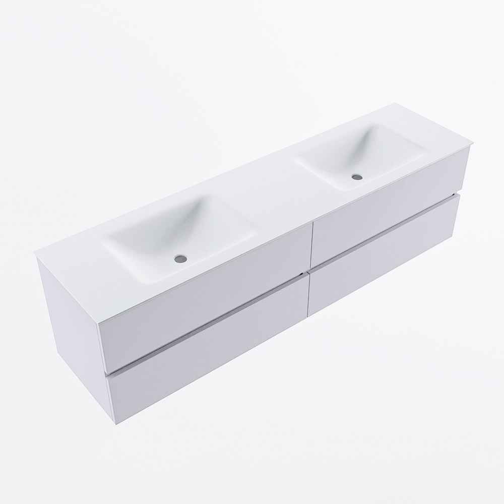 MONDIAZ VICA 180cm mueble de baño Cale 4 cajones. Lavabo CLOUD Doble 2 orificios, color Talc. 6 MONDIAZ VICA 180cm mueble de baño Cale 4 cajones. Lavabo CLOUD Doble 2 orificios, color Talc. - Imagen 6